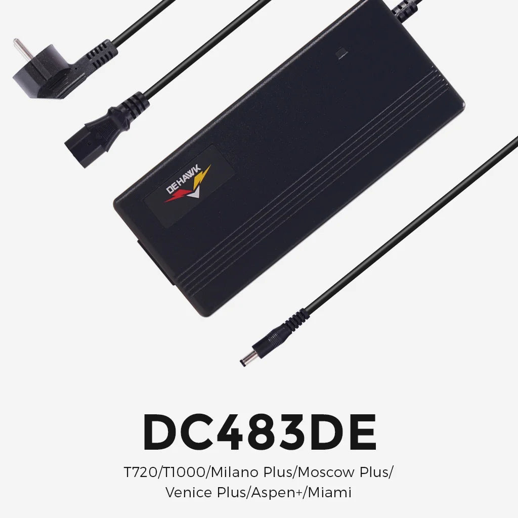 Akku Ladegerät, Typ DC483DE 48V 3A Netzteil, Rundstecker für NCM Milano Plus/Moscow Plus/Venice Plus/Aspen+/Miami