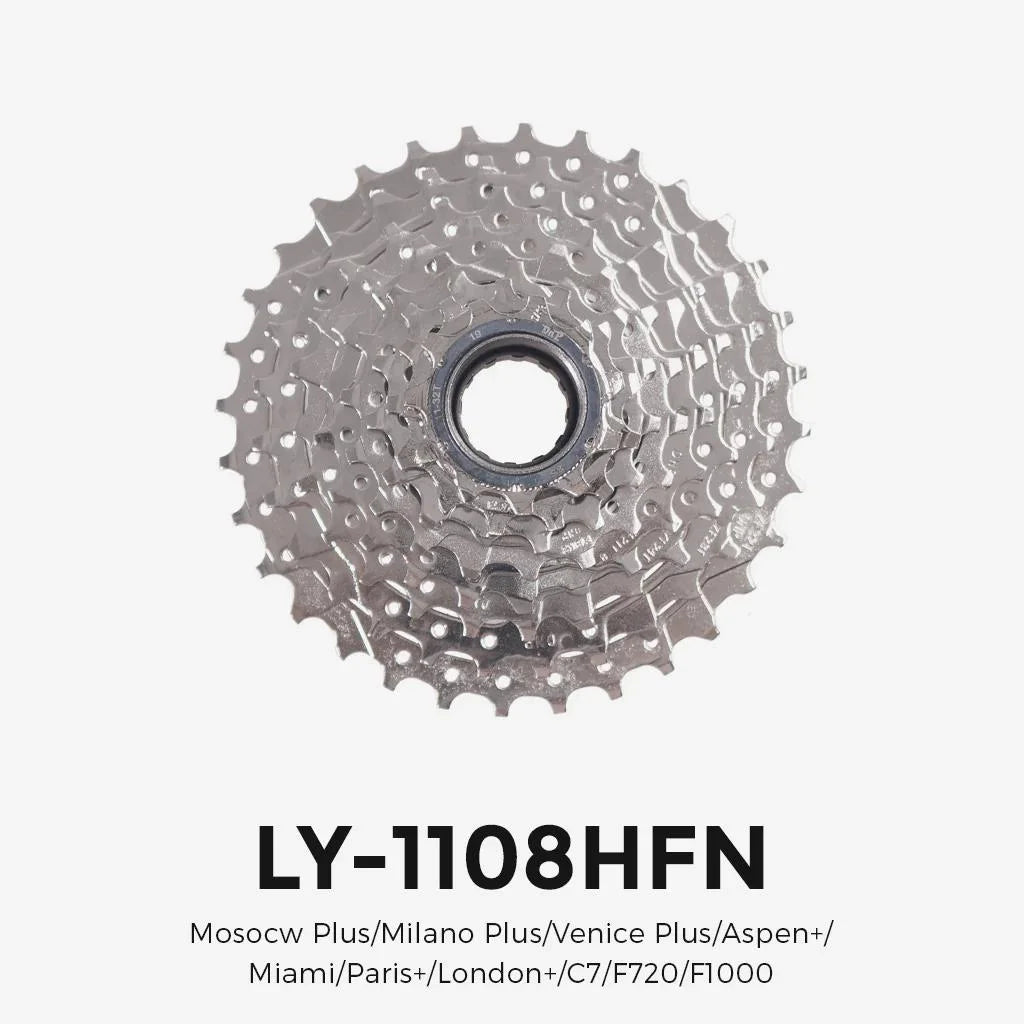 Schraubkranz, Zahnkranz, Freewheel, Model LY-1108HFN (8-fach) für NCM Moscow Plus/Milano Plus/Venice Plus/Aspen+/Miami/Paris+/London+